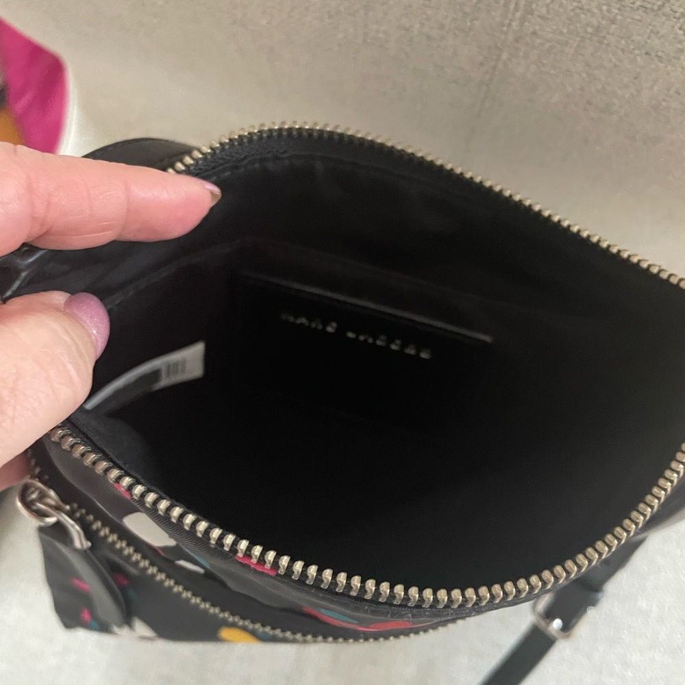 Marc Jacobs Black Floral Print Crossbody Bag with Colorful Accents - Picture 6 of 14